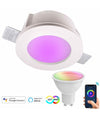 Faretto Smart Gesso Tondo Led Gu10 Wifi Luce Incasso Rgb Cct Alexa Google 125mm