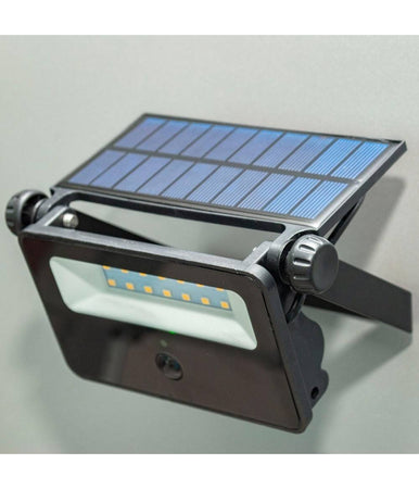 Faretto Solare Ip65 Ricaricabile Parete Sensore Crepuscolare Movimento Led 8 W