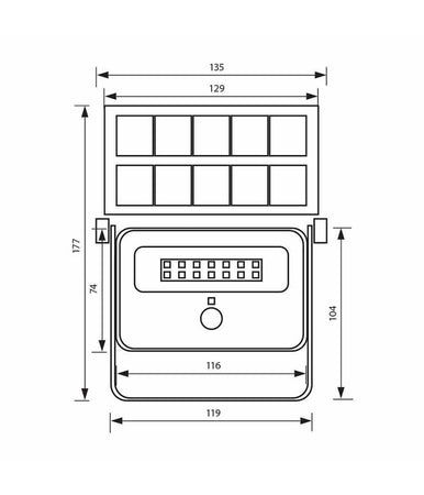 Faretto Solare Ip65 Ricaricabile Parete Sensore Crepuscolare Movimento Led 8 W