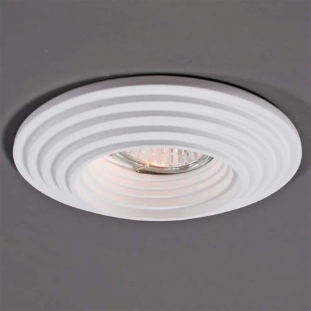 *STOCK* Portafaretto In Gesso Ceramico spirale ad incasso Diametro 120 35W GU10 IP20