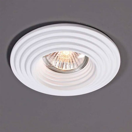 *STOCK* Portafaretto In Gesso Ceramico spirale ad incasso Diametro 120 35W GU10 IP20