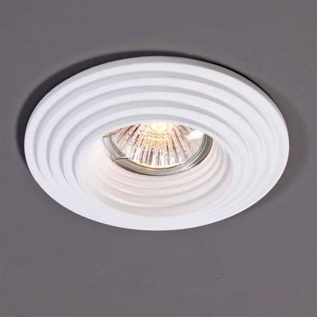 *STOCK* n.10 Portafaretti In Gesso Ceramico spirale ad incasso Diametro 120  35W GU10 IP20 - Eternal Parquet