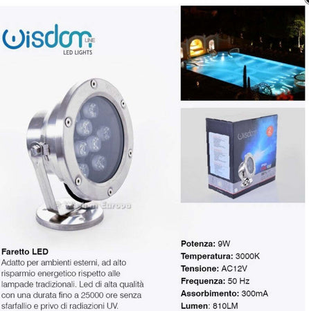 FARETTO SPOT LIGHT PER ESTERNO DA GIARDINO 9 WATT LUCE CALDA FREDDA VERDE RGB Illuminazione/Illuminazione per esterni/Proiettori Trade Shop italia - Napoli, Commerciovirtuoso.it