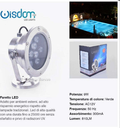 FARETTO SPOT LIGHT PER ESTERNO DA GIARDINO 9 WATT LUCE CALDA FREDDA VERDE RGB Illuminazione/Illuminazione per esterni/Proiettori Trade Shop italia - Napoli, Commerciovirtuoso.it