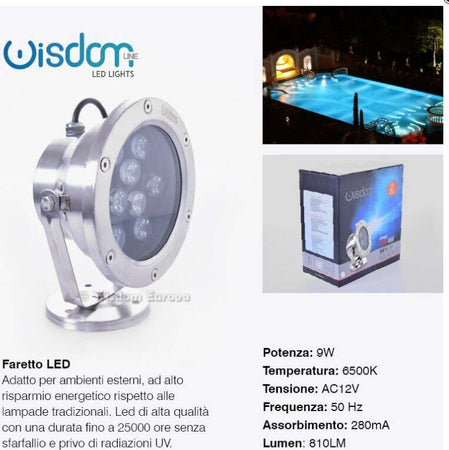 FARETTO SPOT LIGHT PER ESTERNO DA GIARDINO 9 WATT LUCE CALDA FREDDA VERDE RGB Illuminazione/Illuminazione per esterni/Proiettori Trade Shop italia - Napoli, Commerciovirtuoso.it