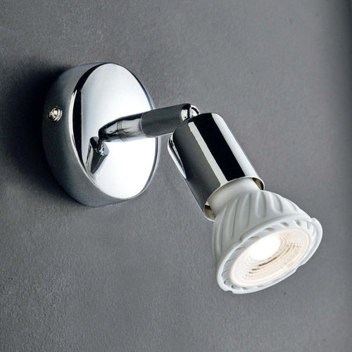 Faretto-spot-moderno-Illuminando-PINO-1-LED-lampada-parete-soffitto-metallo-cromato-orientabile-interno-GU10-7W-3000°K