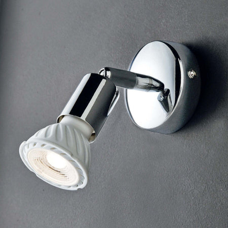 Faretto-spot-moderno-Illuminando-PINO-1-LED-lampada-parete-soffitto-metallo-cromato-orientabile-interno-GU10-7W-3000°K