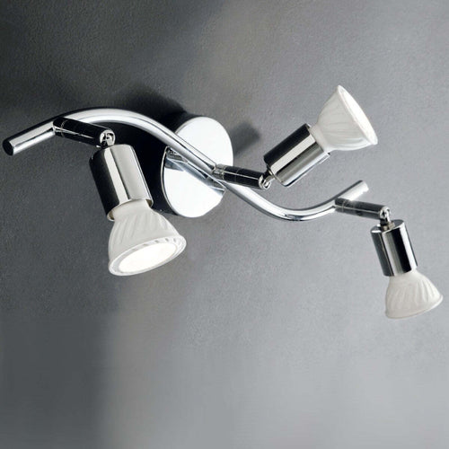Faretto-spot-moderno-Illuminando-PINO-3-LED-lampada-parete-soffitto-metallo-cromato-orientabile-interno-GU10-21W-3000°K