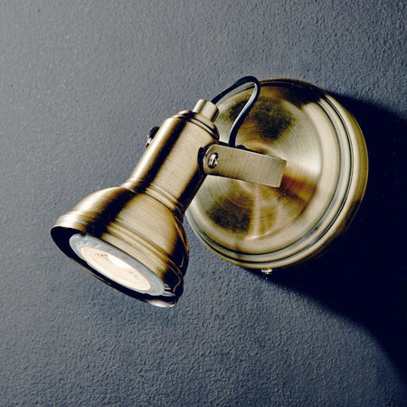 Faretto-spot-rustico-Illuminando-OLD-1-LED-lampada-parete-soffitto-classico-metallo-brunito-orientabile-7W-3000°K-480LM-GU10