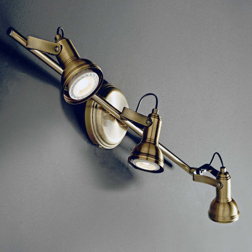 Faretto-spot-rustico-Illuminando-OLD-3-LED-lampada-parete-soffitto-classico-metallo-brunito-orientabile-21W-3000°K-1440LM-GU10