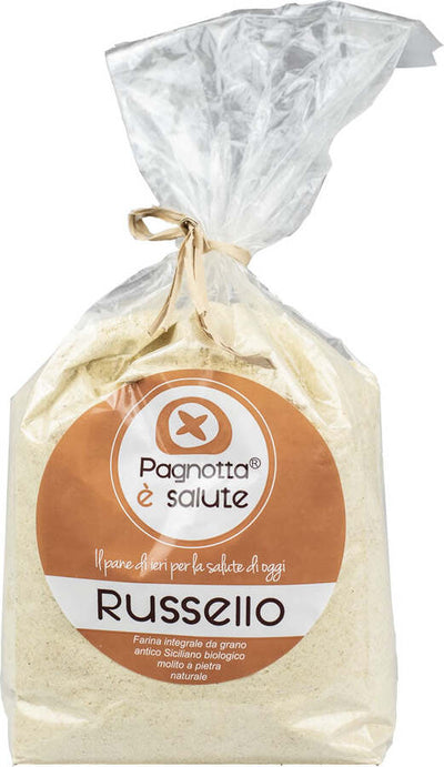 Farina Integrale Biologica Di Grano Antico Siciliano Biologico Russello Farina Macinata a Pietra Naturale Farina Bio per Pani Rustici, Focacce, Pizze, Grissini E Frolle. Alimentari e cura della casa/Preparati da cucina e da forno/Farine/Farine di grano e frumento Pagnotta è Salute - Milazzo, Commerciovirtuoso.it
