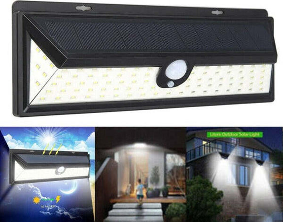 Faro-118-Led-Con-Pannello-Solare-E-Sensore-Di-Movimento-Faretto-Crepuscolare-30w
