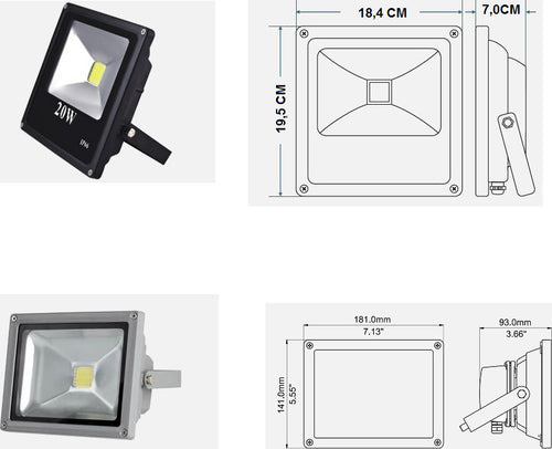 Faro 20 Watt Faretto led 1600 Lm Da Esterno IP65 Illuminazione/Illuminazione per esterni/Proiettori Zencoccostore - Formia, Commerciovirtuoso.it