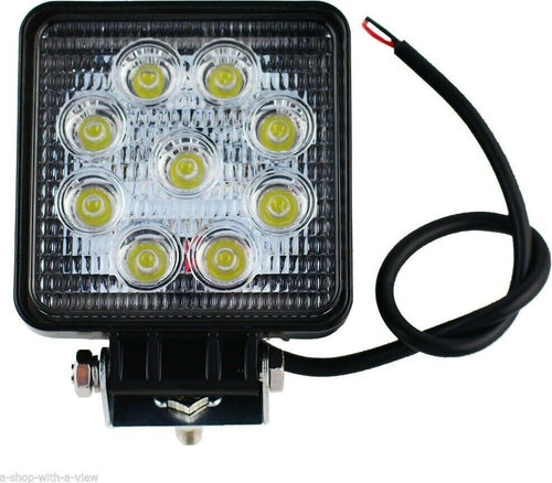 Faro 27W 9 LED Quadrato per AUTO JEEP BARCA 12V IP67 Illuminazione/Illuminazione per esterni/Proiettori Zencoccostore - Formia, Commerciovirtuoso.it