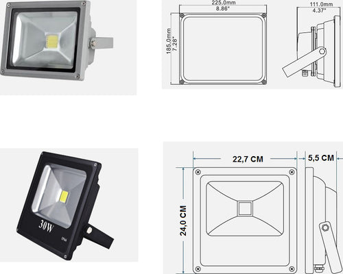 Faro 30 Watt Faretto led 2400 Lm Da Esterno IP65 Illuminazione/Illuminazione per esterni/Proiettori Zencoccostore - Formia, Commerciovirtuoso.it