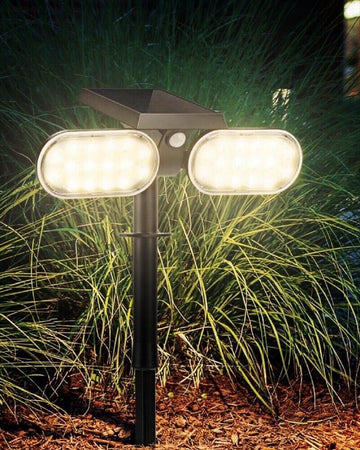 Faro-32-Led-Luce-Calda-Faretto-Pannello-Solare-Sensore-Crepuscolare-Per-Giardino