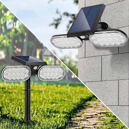 Faro-32-Led-Luce-Calda-Faretto-Pannello-Solare-Sensore-Crepuscolare-Per-Giardino