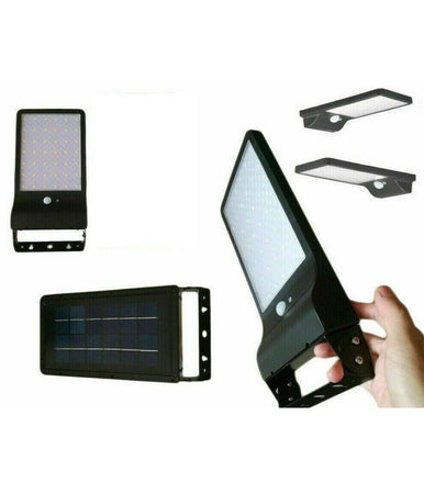 Faro 42 Led Con Pannello Solare E Sensore Di Movimento Faretto Crepuscolare 20w