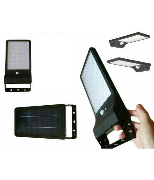 Faro 42 Led Con Pannello Solare E Sensore Di Movimento Faretto Crepuscolare 20w