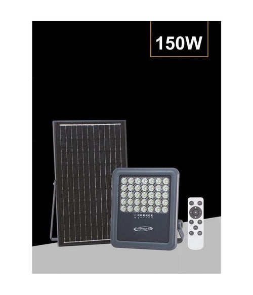 Faro A Led 150watt Con Pannello Solare Luce Naturale 4000k Telecomando Tk09-150w