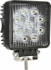 Faro da lavoro 9 LED Epistar quadrato a largo raggio freddo 27W IP67 Confezione da 1pz