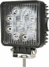 Faro da lavoro 9 LED Epistar quadrato a largo raggio freddo 27W IP67 Confezione da 1pz