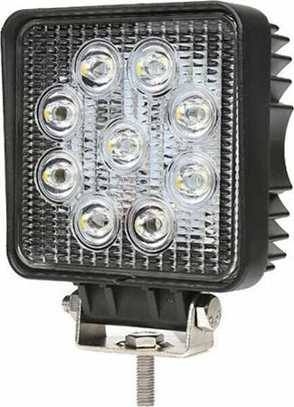 Faro da lavoro 9 LED Epistar quadrato a largo raggio freddo 27W IP67 Confezione da 1pz