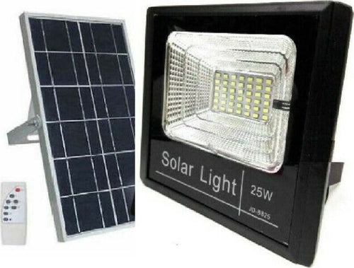 FARO-ENERGIA-25W-SOLARE-LED-CON-PANNELLO-FARETTO-CREPUSCOLARE-+-TELECOMANDO