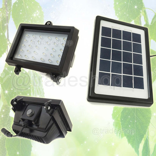FARO FARETTO 30 LED ENERGIA SOLARE PANNELLO BATTERIA RICARICABILE IP65 3W 5V Illuminazione/Illuminazione per esterni/Proiettori Trade Shop italia - Napoli, Commerciovirtuoso.it