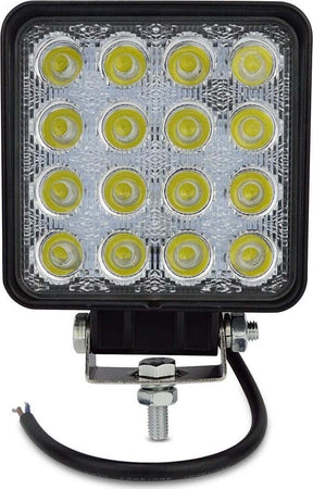Faro Faretto 48W 16 LED Quadrato per AUTO JEEP BARCA 12V IP67 Illuminazione/Illuminazione per esterni/Proiettori Zencoccostore - Formia, Commerciovirtuoso.it