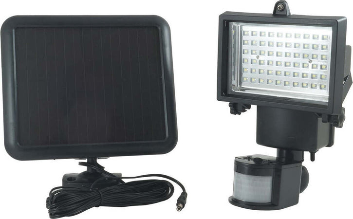 FARO FARETTO 60 LED SENSORE MOVIMENTO E PANNELLO SOLARE RICARICABILE LUCE BIANCA Illuminazione/Illuminazione per esterni/Proiettori Trade Shop italia - Napoli, Commerciovirtuoso.it