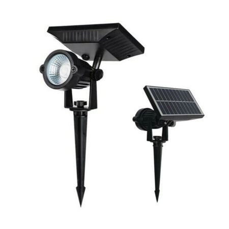 Faro Faretto A Led Giardino Picchetto Con Pannello Solare 10w Crepuscolare