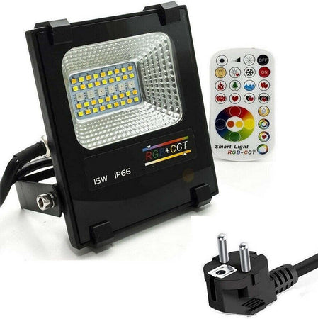 Faro Faretto A Led Rgb + Cct Per Esterni Da 15w Con Telecomando Ir Proiettore Articoli da Giardino > Illuminazione da esterno > Faretti da esterno Trade Shop italia - Napoli, Commerciovirtuoso.it