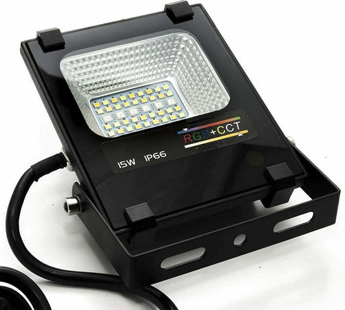 Faro Faretto A Led Rgb + Cct Per Esterni Da 15w Con Telecomando Ir Proiettore Articoli da Giardino > Illuminazione da esterno > Faretti da esterno Trade Shop italia - Napoli, Commerciovirtuoso.it