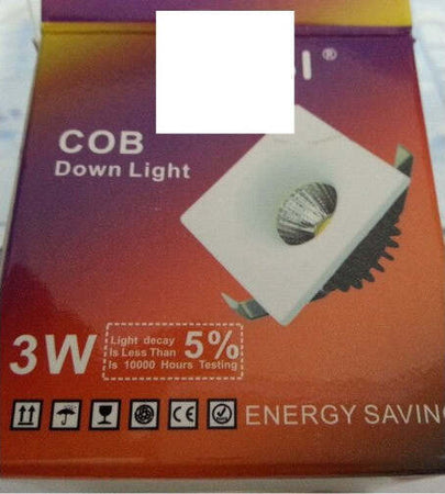 Faro Faretto Incasso Led Cob 3w Down Light Luce Calda O Fredda Tondo Quadrato Illuminazione/Illuminazione per esterni/Proiettori Trade Shop italia - Napoli, Commerciovirtuoso.it