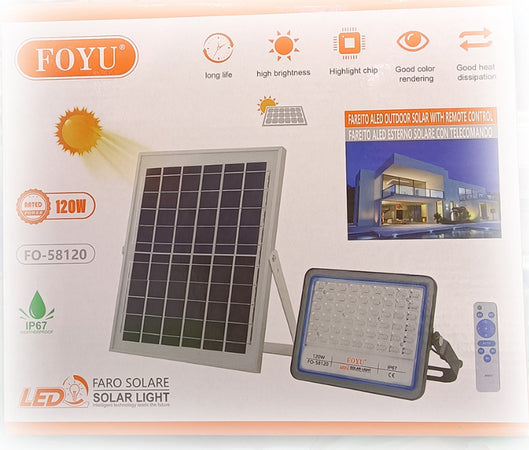 FARO FARETTO LED CON PANNELLO SOLARE LUCE FREDDA 120W 200W 300W 400W IP67 - FOYU Illuminazione/Illuminazione per esterni/Proiettori Zencoccostore - Formia, Commerciovirtuoso.it