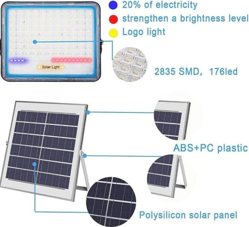 FARO FARETTO LED CON PANNELLO SOLARE LUCE FREDDA 120W 200W 300W 400W IP67 - FOYU Illuminazione/Illuminazione per esterni/Proiettori Zencoccostore - Formia, Commerciovirtuoso.it