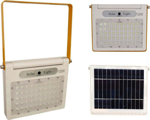 Faro Faretto Led Con Pannello Solare Pieghevole Staffa 100w 50 Led Hy52300 Illuminazione/Illuminazione per esterni/Proiettori Trade Shop italia - Napoli, Commerciovirtuoso.it