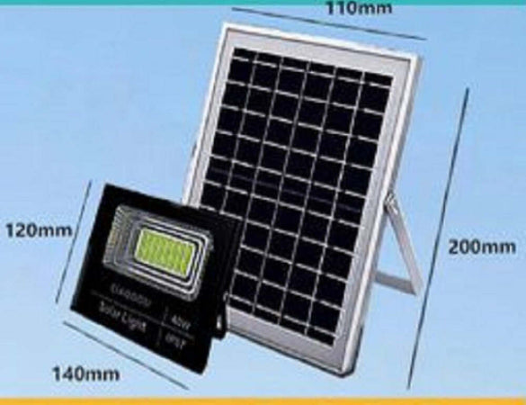 Faro Faretto Led Pannello Solare Fotovoltaico Ip67 40 W Con Telecomando Led-8191 Illuminazione/Illuminazione per esterni/Proiettori Trade Shop italia - Napoli, Commerciovirtuoso.it