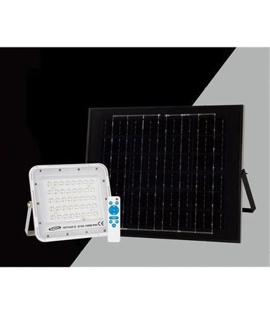 Faro Faretto Pannello Solare 100 W Luce Fredda 6500k Ip65 Telecomando S12a-100w