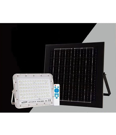Faro Faretto Pannello Solare 200 W Luce Fredda 6500k Ip65 Telecomando S12a-200w