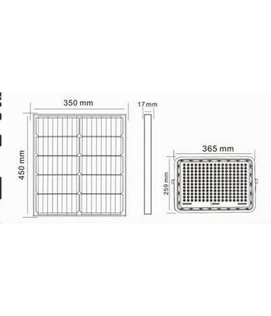 Faro Faretto Pannello Solare 300w Luce Fredda 6500k Ip65 Telecomando S12a-300w