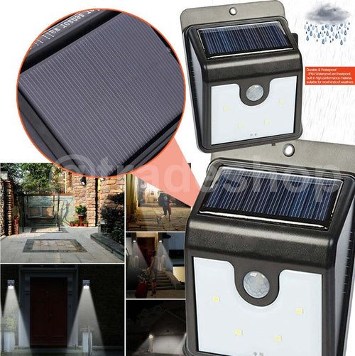 FARO FARETTO PANNELLO SOLARE SENSORE MOVIMENTO E CREPUSCOLARE 4 LED PER ESTERNO Illuminazione/Illuminazione per esterni/Proiettori Trade Shop italia - Napoli, Commerciovirtuoso.it