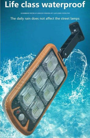 FARO-LAMPIONE-STRADALE-PANNELLO-SOLARE-FOTOVOLTAICO-SENSORE-DI-MOVIMENTO-150-LED-con-TELECOMANDO