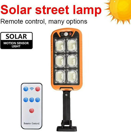 FARO-LAMPIONE-STRADALE-PANNELLO-SOLARE-FOTOVOLTAICO-SENSORE-DI-MOVIMENTO-150-LED-con-TELECOMANDO