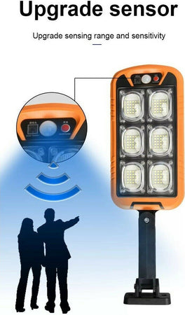 FARO-LAMPIONE-STRADALE-PANNELLO-SOLARE-FOTOVOLTAICO-SENSORE-DI-MOVIMENTO-150-LED-con-TELECOMANDO
