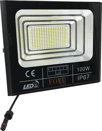 Faro-Led-100-W-Con-Pannello-Solare-Crepuscolare-Telecomando-Kovalmax