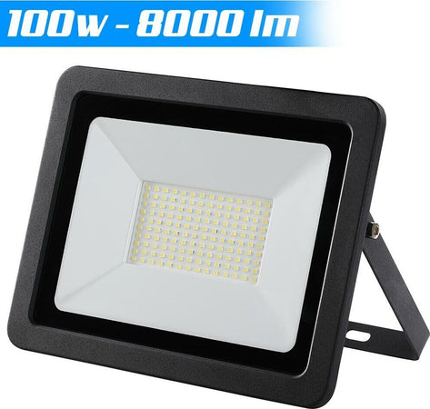 Faro-Led-100W-Luce-Alta-Luminosita-8000lm-Faretto-Esterno-Slim-Bianco-Freddo