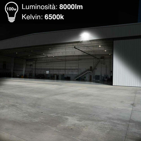 Faro Led 100w Luce Alta Luminosita 8000lm Faretto Esterno Slim Bianco Freddo Illuminazione/Illuminazione per esterni/Proiettori Trade Shop italia - Napoli, Commerciovirtuoso.it