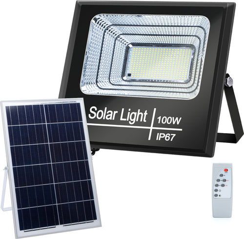 FARO LED 100W PANNELLO SOLARE CREPUSCOLARE IP65 LUCE 6500K 2450Lm Illuminazione/Illuminazione per esterni/Proiettori Zencoccostore - Formia, Commerciovirtuoso.it